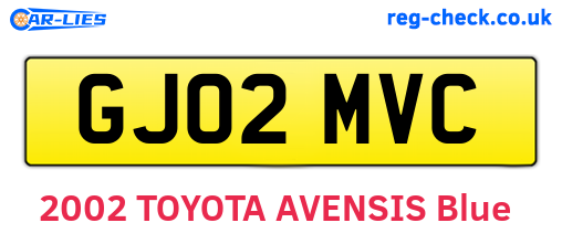GJ02MVC are the vehicle registration plates.