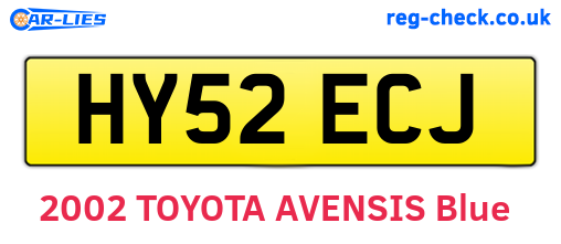 HY52ECJ are the vehicle registration plates.