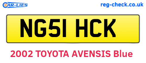 NG51HCK are the vehicle registration plates.