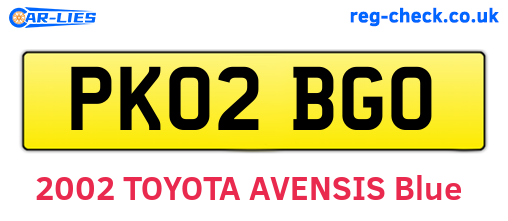 PK02BGO are the vehicle registration plates.