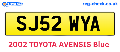 SJ52WYA are the vehicle registration plates.