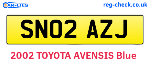 SN02AZJ are the vehicle registration plates.
