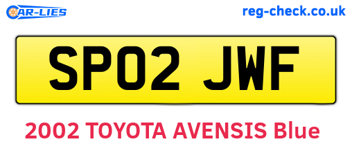 SP02JWF are the vehicle registration plates.