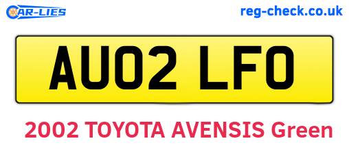 AU02LFO are the vehicle registration plates.