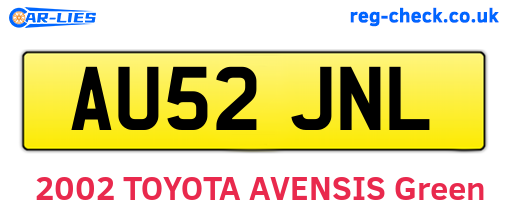AU52JNL are the vehicle registration plates.