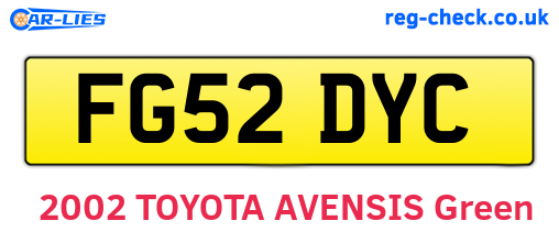 FG52DYC are the vehicle registration plates.