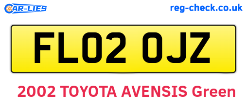 FL02OJZ are the vehicle registration plates.