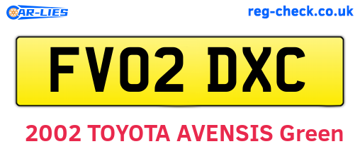 FV02DXC are the vehicle registration plates.