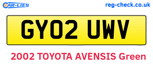 GY02UWV are the vehicle registration plates.