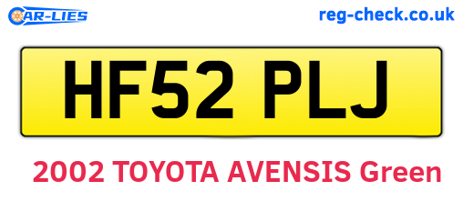 HF52PLJ are the vehicle registration plates.