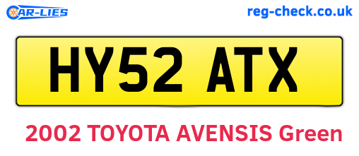 HY52ATX are the vehicle registration plates.