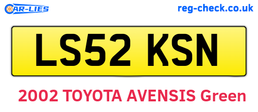 LS52KSN are the vehicle registration plates.