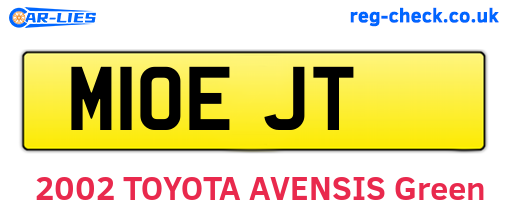M10EJT are the vehicle registration plates.
