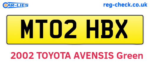 MT02HBX are the vehicle registration plates.