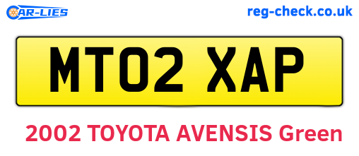 MT02XAP are the vehicle registration plates.