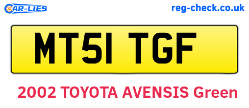 MT51TGF are the vehicle registration plates.