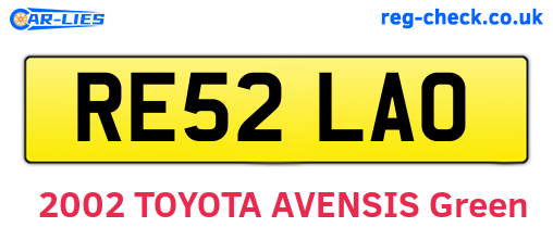 RE52LAO are the vehicle registration plates.
