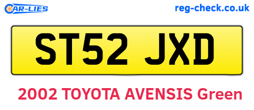 ST52JXD are the vehicle registration plates.
