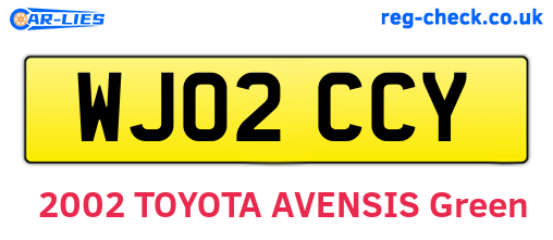 WJ02CCY are the vehicle registration plates.