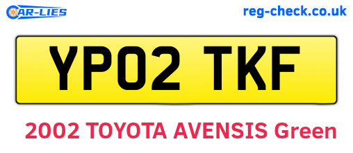 YP02TKF are the vehicle registration plates.