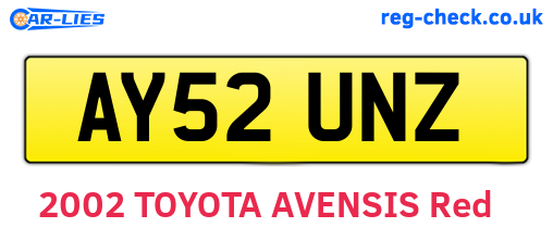 AY52UNZ are the vehicle registration plates.