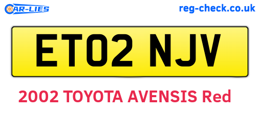 ET02NJV are the vehicle registration plates.