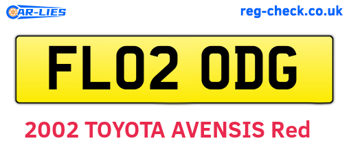 FL02ODG are the vehicle registration plates.