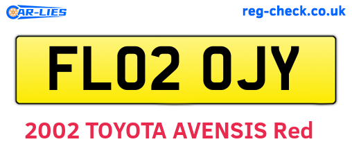 FL02OJY are the vehicle registration plates.