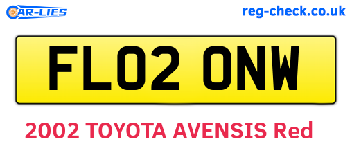 FL02ONW are the vehicle registration plates.