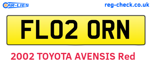 FL02ORN are the vehicle registration plates.