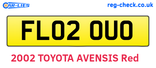 FL02OUO are the vehicle registration plates.