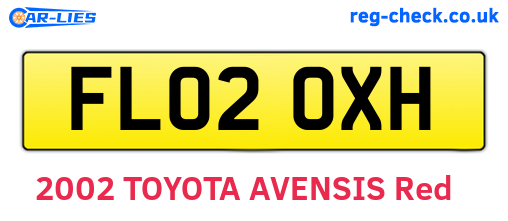 FL02OXH are the vehicle registration plates.