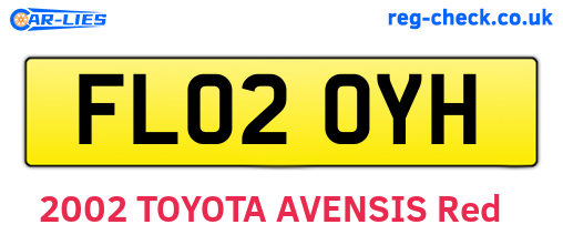 FL02OYH are the vehicle registration plates.