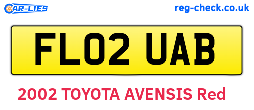 FL02UAB are the vehicle registration plates.