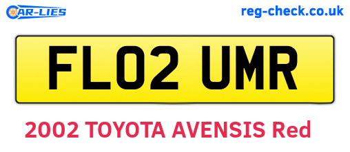 FL02UMR are the vehicle registration plates.