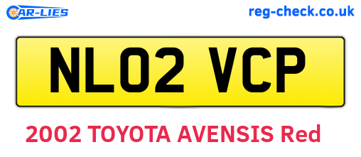 NL02VCP are the vehicle registration plates.