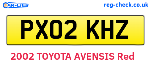 PX02KHZ are the vehicle registration plates.