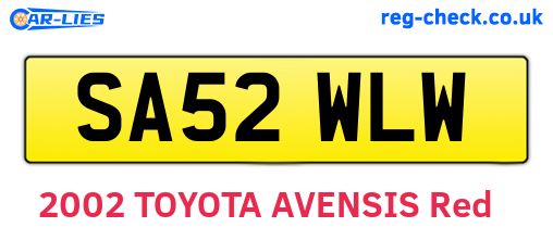 SA52WLW are the vehicle registration plates.