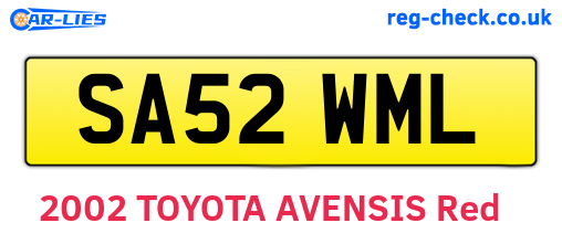 SA52WML are the vehicle registration plates.