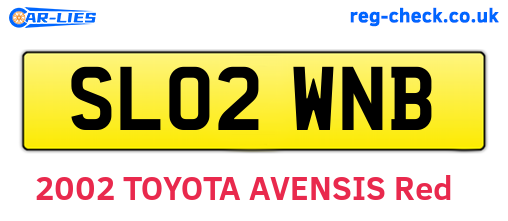 SL02WNB are the vehicle registration plates.