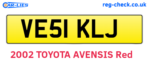 VE51KLJ are the vehicle registration plates.