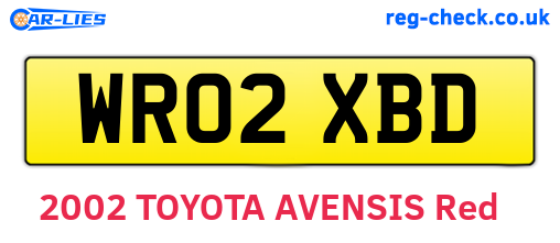 WR02XBD are the vehicle registration plates.