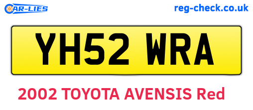 YH52WRA are the vehicle registration plates.