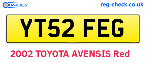 YT52FEG are the vehicle registration plates.