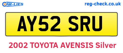 AY52SRU are the vehicle registration plates.