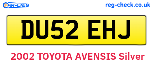 DU52EHJ are the vehicle registration plates.