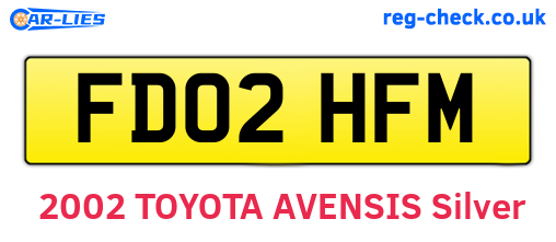 FD02HFM are the vehicle registration plates.