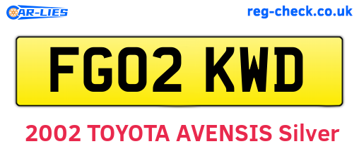 FG02KWD are the vehicle registration plates.