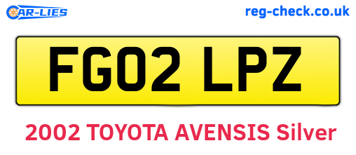 FG02LPZ are the vehicle registration plates.