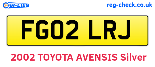 FG02LRJ are the vehicle registration plates.